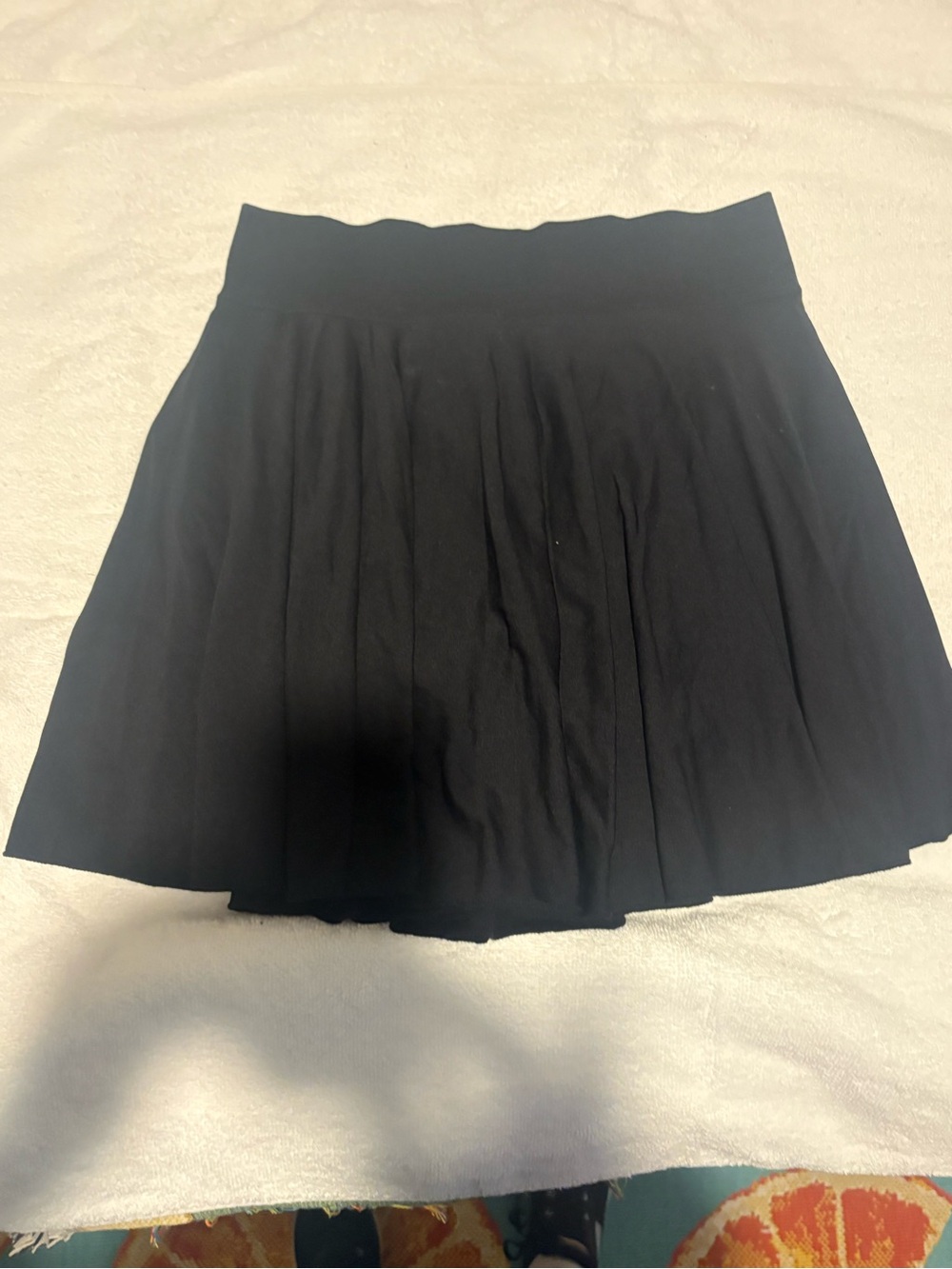 Black Pleated Skort with Smooth Waistband